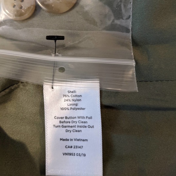 Talbots Sage Green and White Knit Striped Fitted Blazer Size 6P NWT - Picture 6 of 6